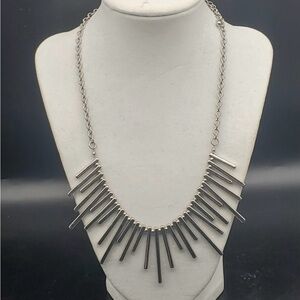 NWT Romolo Shailene Fringe Collar Silver Necklace